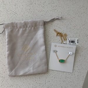 Kendra Scott Gold Necklace with Aqua Accent